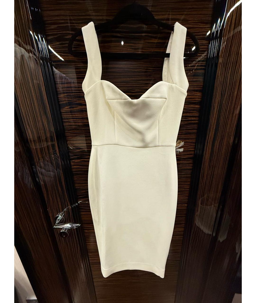 VICTORIA BECKHAM Белое ацетатное коктейльное платье, фото 5