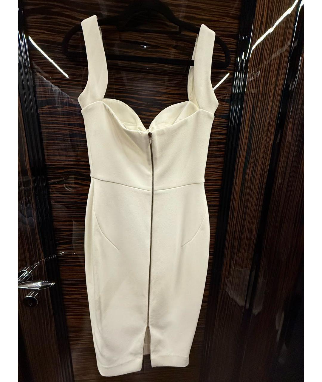 VICTORIA BECKHAM Белое ацетатное коктейльное платье, фото 2