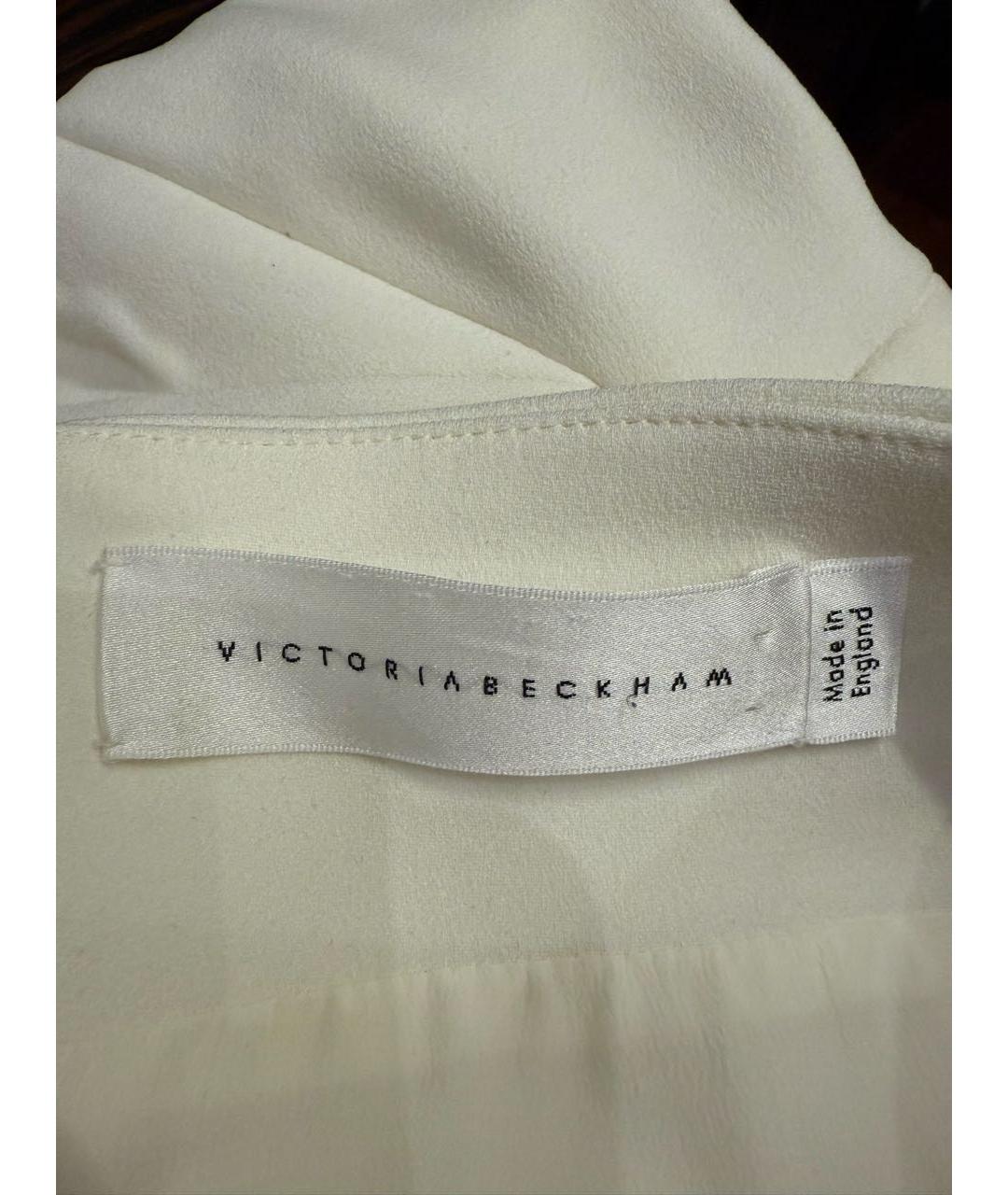 VICTORIA BECKHAM Белое ацетатное коктейльное платье, фото 3