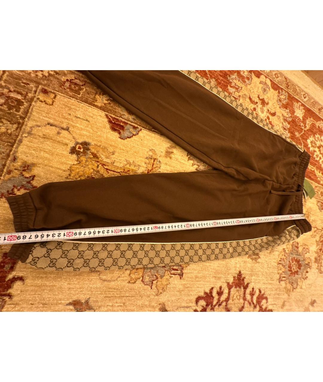 GUCCI Коричневые хлопковые повседневные брюки, фото 5