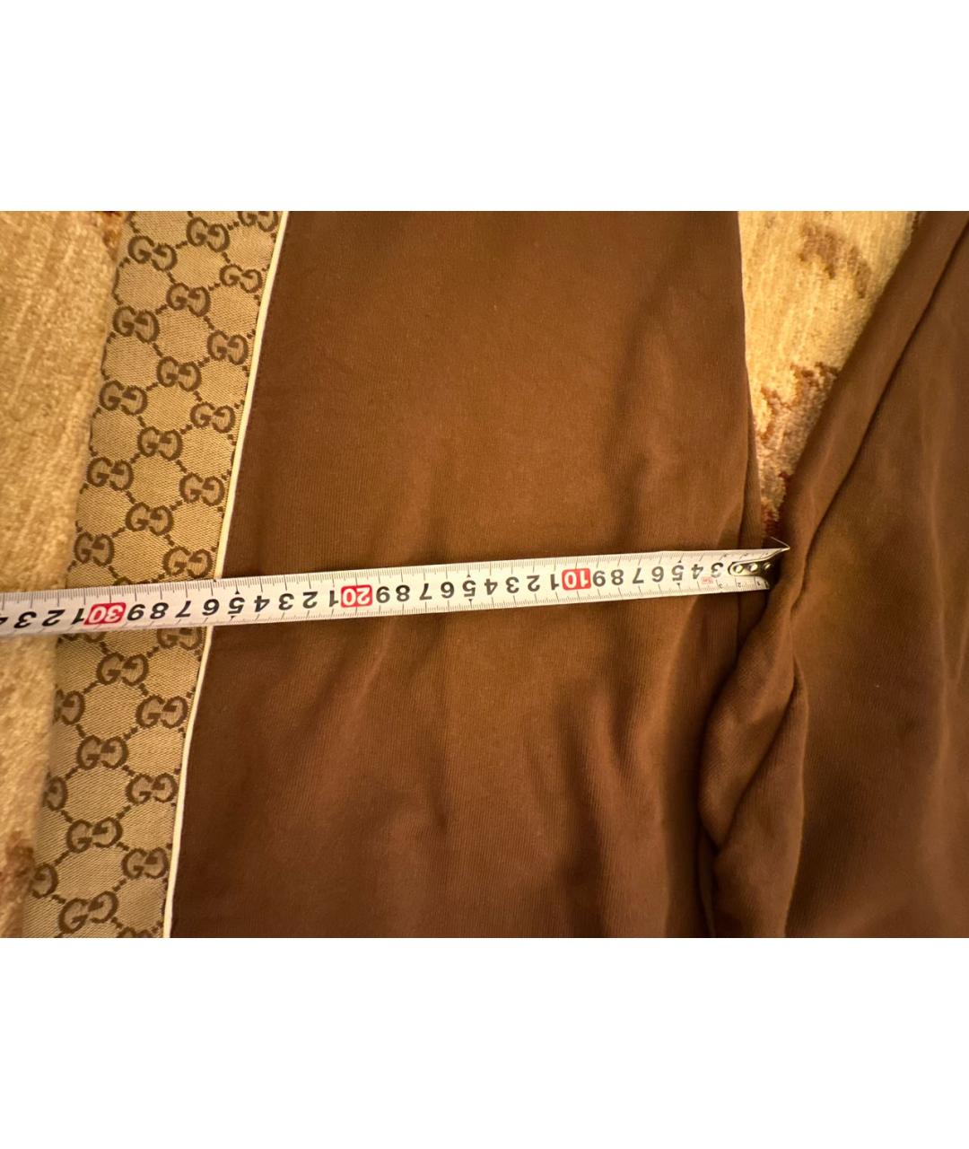 GUCCI Коричневые хлопковые повседневные брюки, фото 8