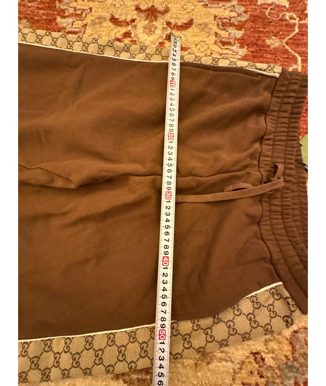 GUCCI Коричневые хлопковые повседневные брюки, фото 6