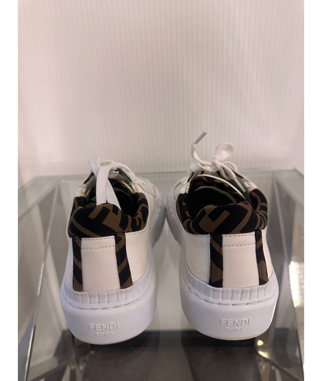 FENDI Белые текстильные кеды, фото 6