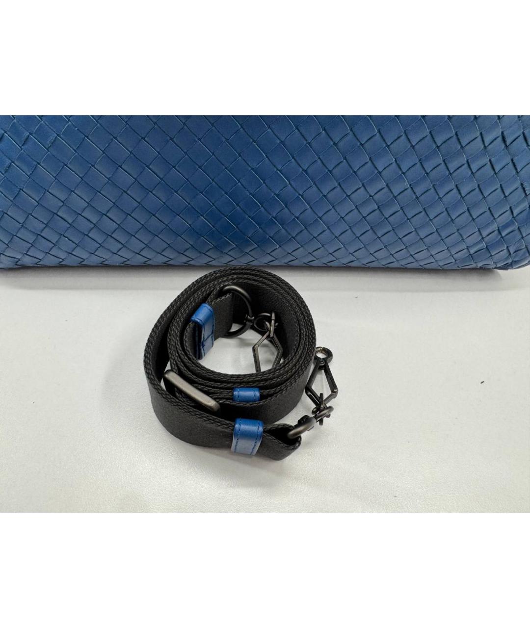 BOTTEGA VENETA Синий кожаный портфель, фото 3