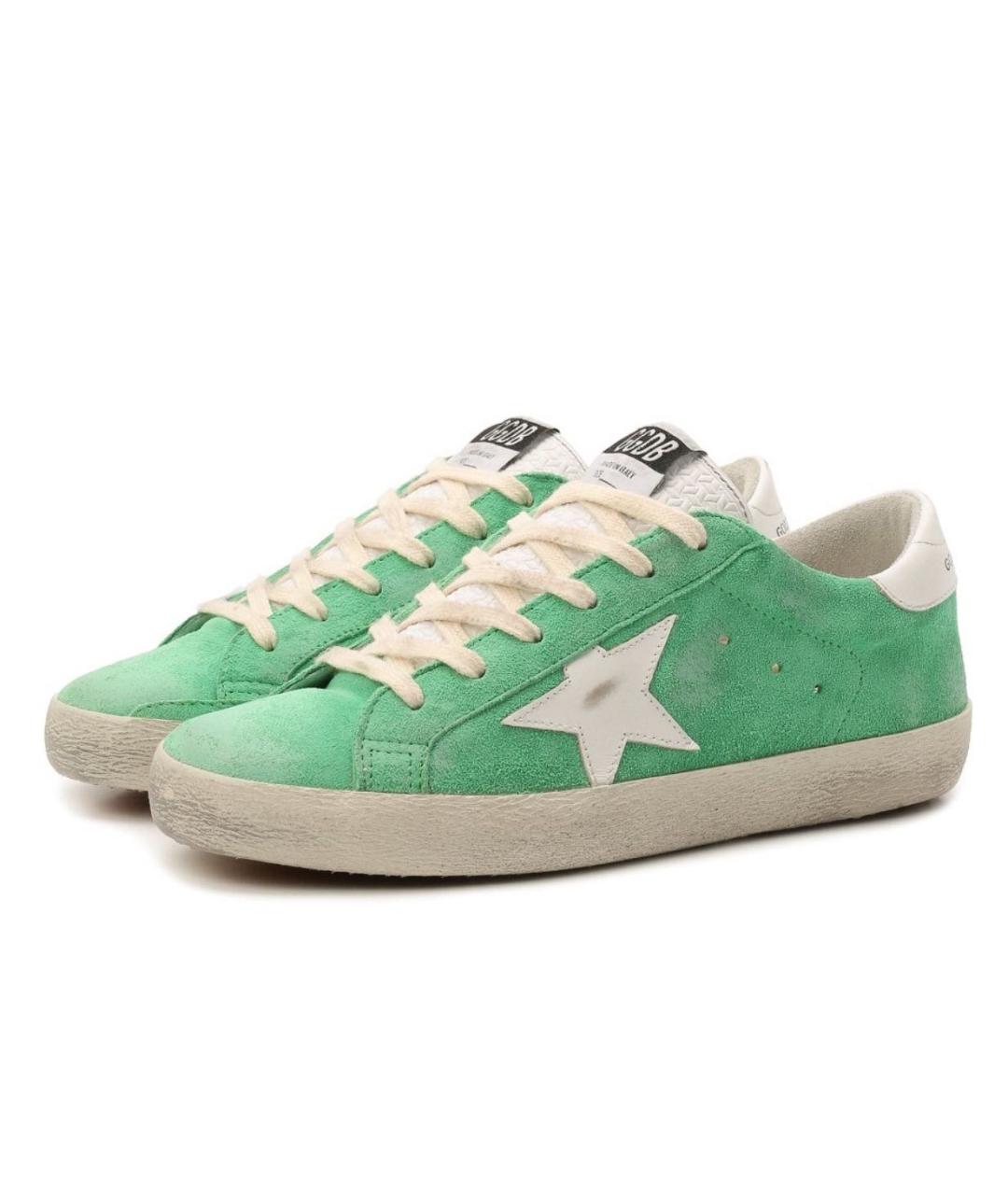 GOLDEN GOOSE DELUXE BRAND Зеленые кожаные кеды, фото 2