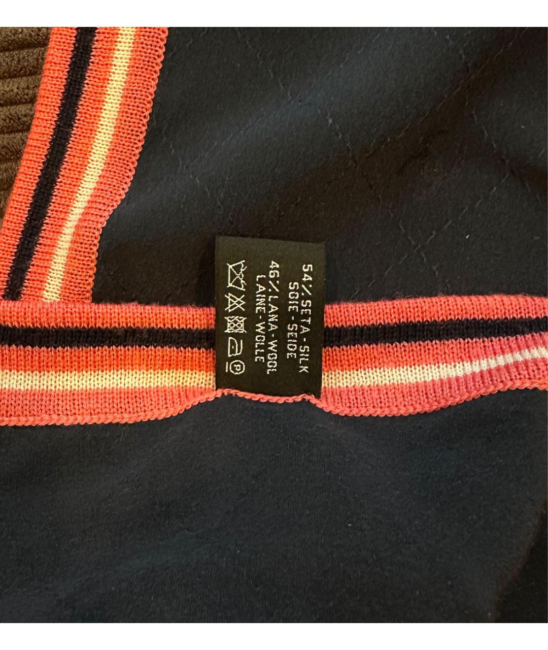 CHANEL Темно-синий шелковый шарф, фото 3