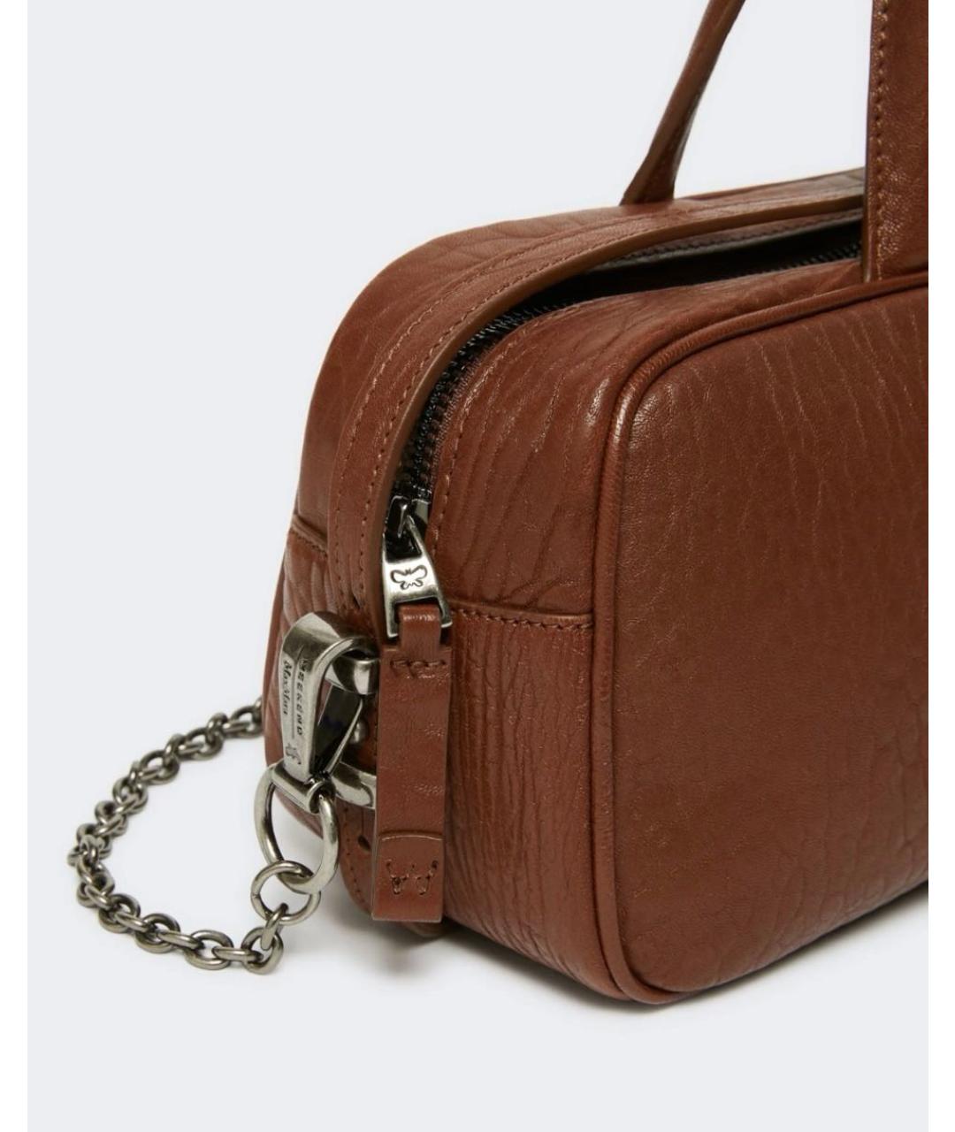 WEEKEND MAX MARA Коричневая кожаная сумка через плечо, фото 4