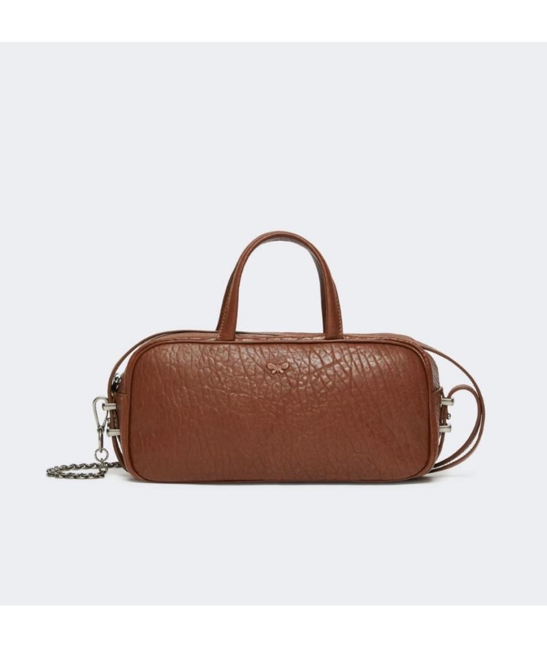 WEEKEND MAX MARA Коричневая кожаная сумка через плечо, фото 8