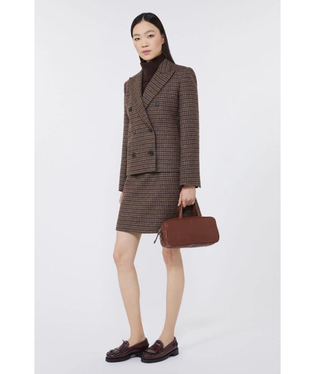 WEEKEND MAX MARA Коричневая кожаная сумка через плечо, фото 7