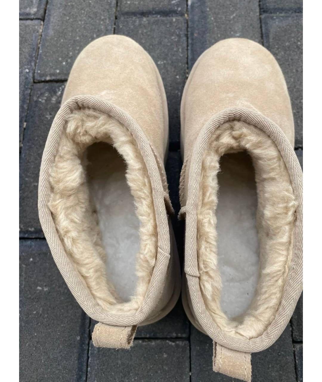 UGG AUSTRALIA Бежевые замшевые сапоги, фото 5