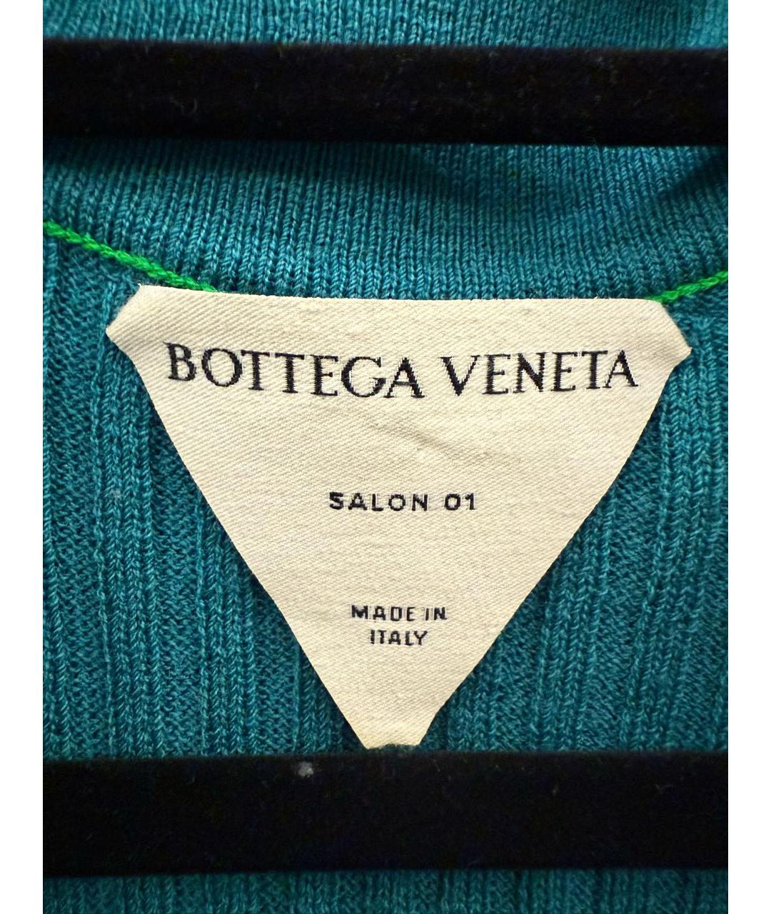 BOTTEGA VENETA Бирюзовое шерстяное повседневное платье, фото 3