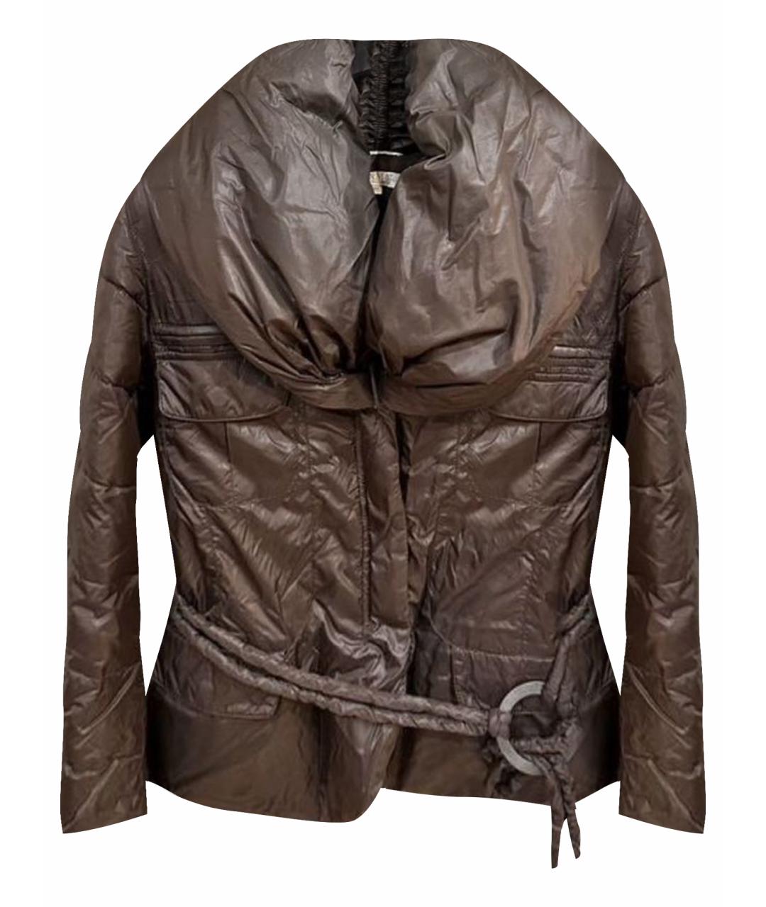 MAX MARA Коричневый синтетический пуховик, фото 1