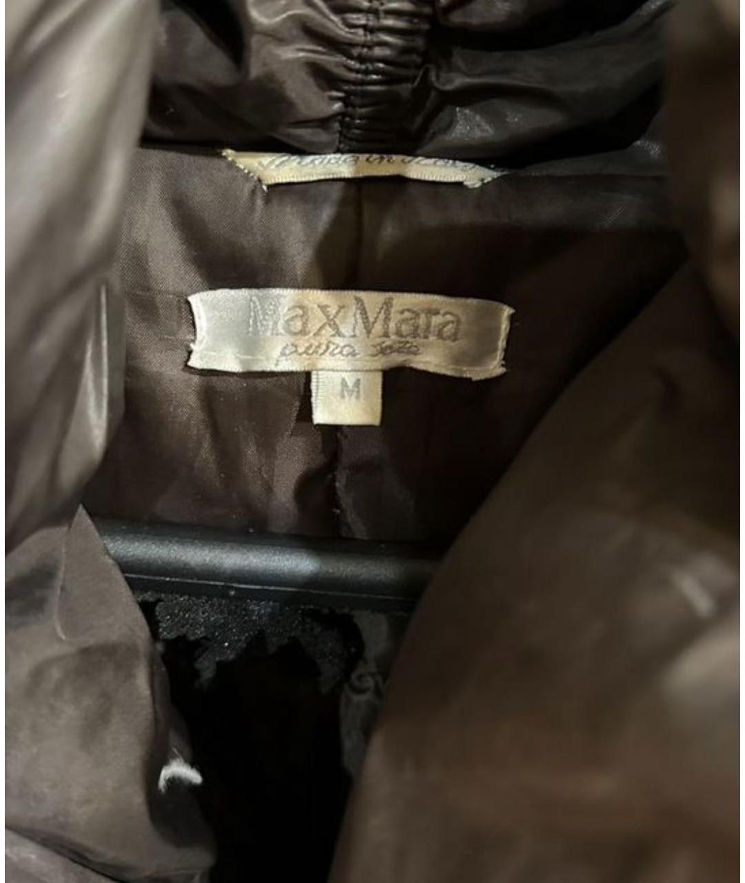 MAX MARA Коричневый синтетический пуховик, фото 3