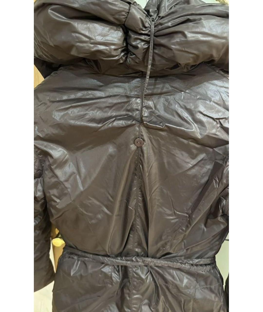 MAX MARA Коричневый синтетический пуховик, фото 4