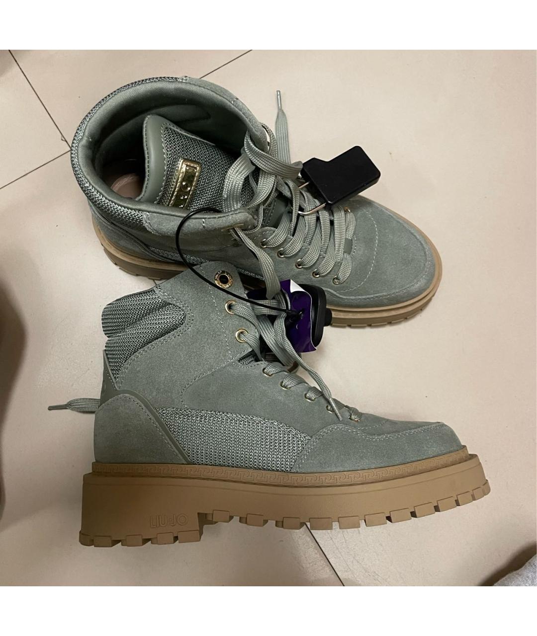 LIU JO Зеленые замшевые ботинки, фото 2