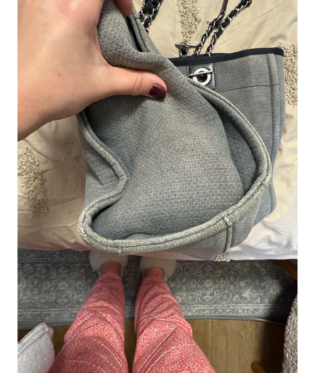 CHANEL Серая деним сумка тоут, фото 2