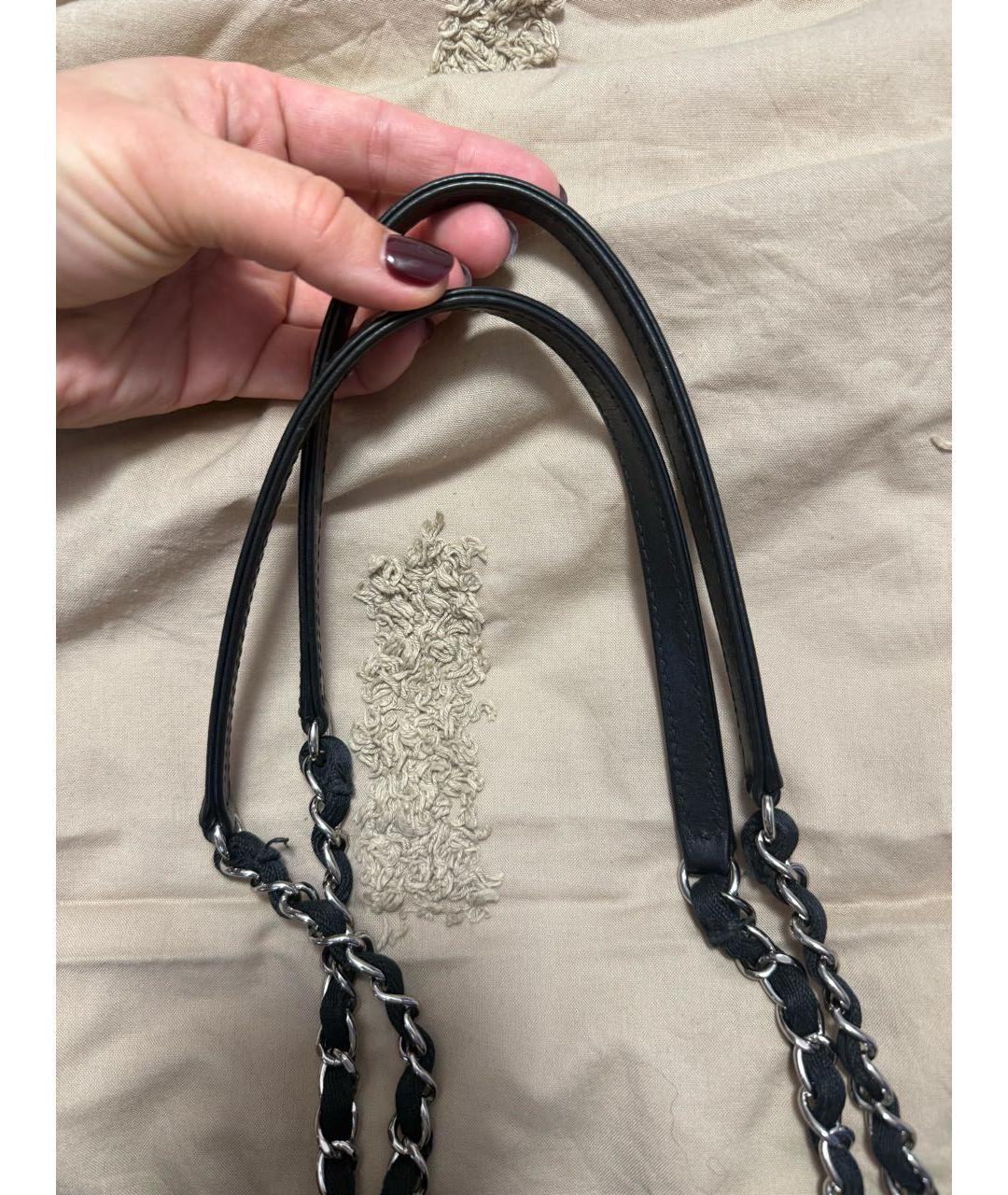 CHANEL Серая деним сумка тоут, фото 6