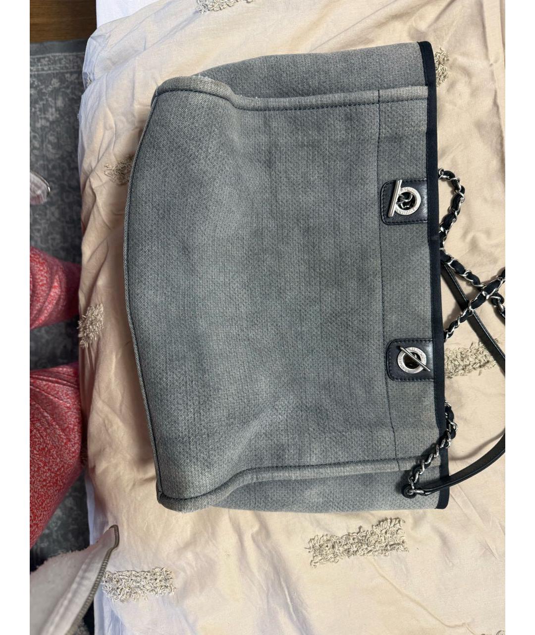 CHANEL Серая деним сумка тоут, фото 4