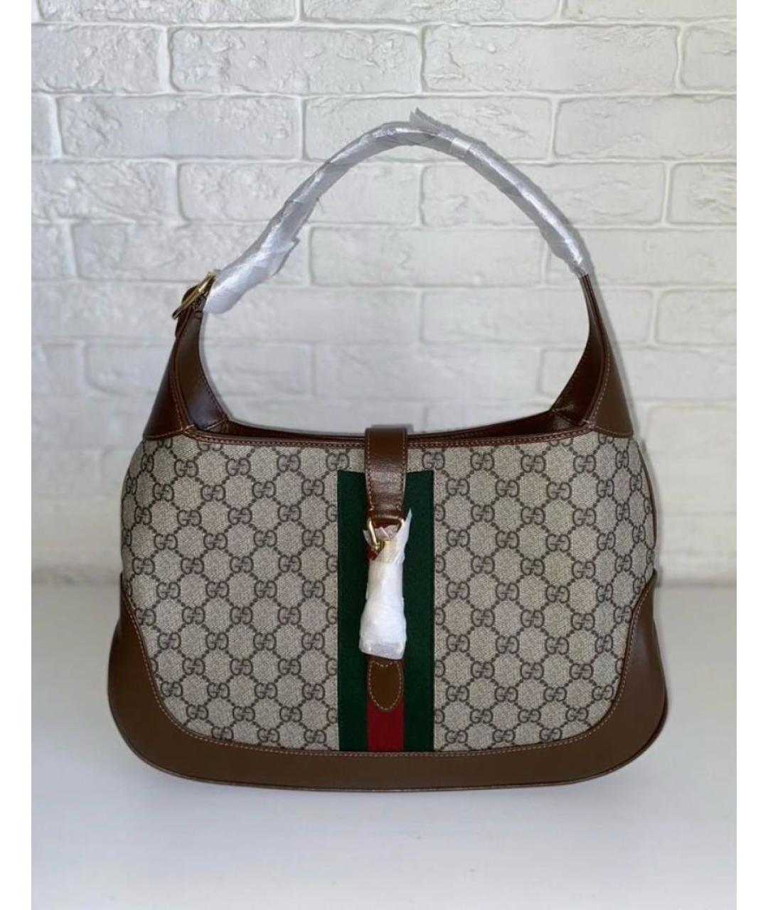 GUCCI Коричневая кожаная сумка с короткими ручками, фото 2