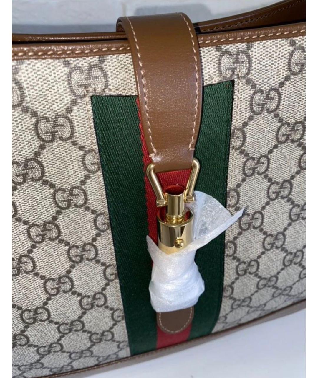 GUCCI Коричневая кожаная сумка с короткими ручками, фото 4