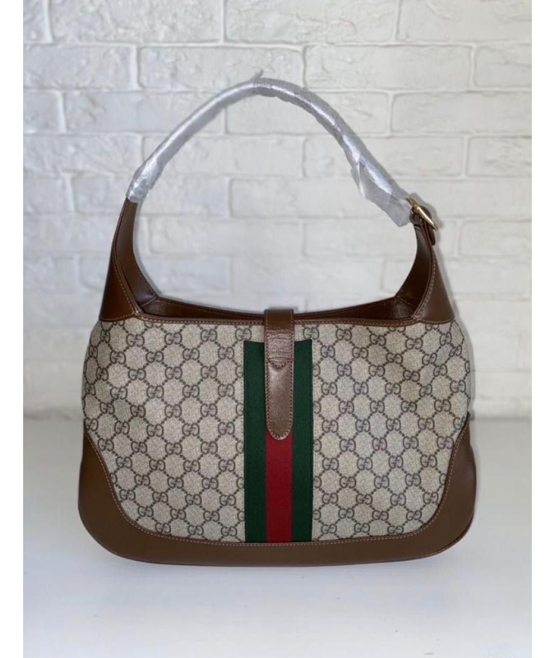 GUCCI Коричневая кожаная сумка с короткими ручками, фото 3