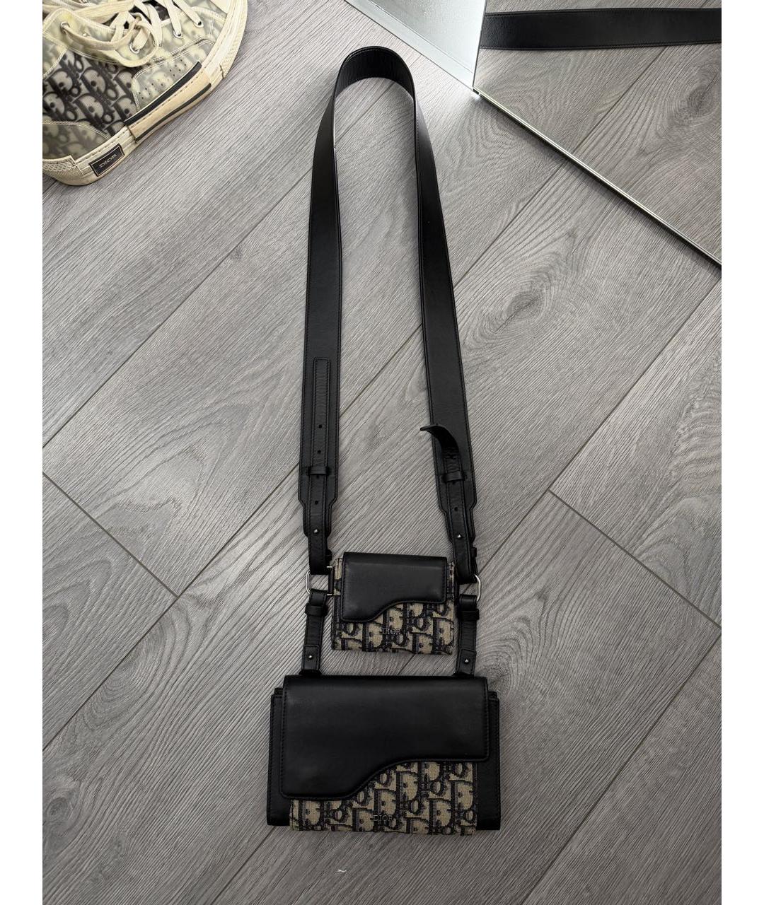 CHRISTIAN DIOR Черная кожаная сумка на плечо, фото 8