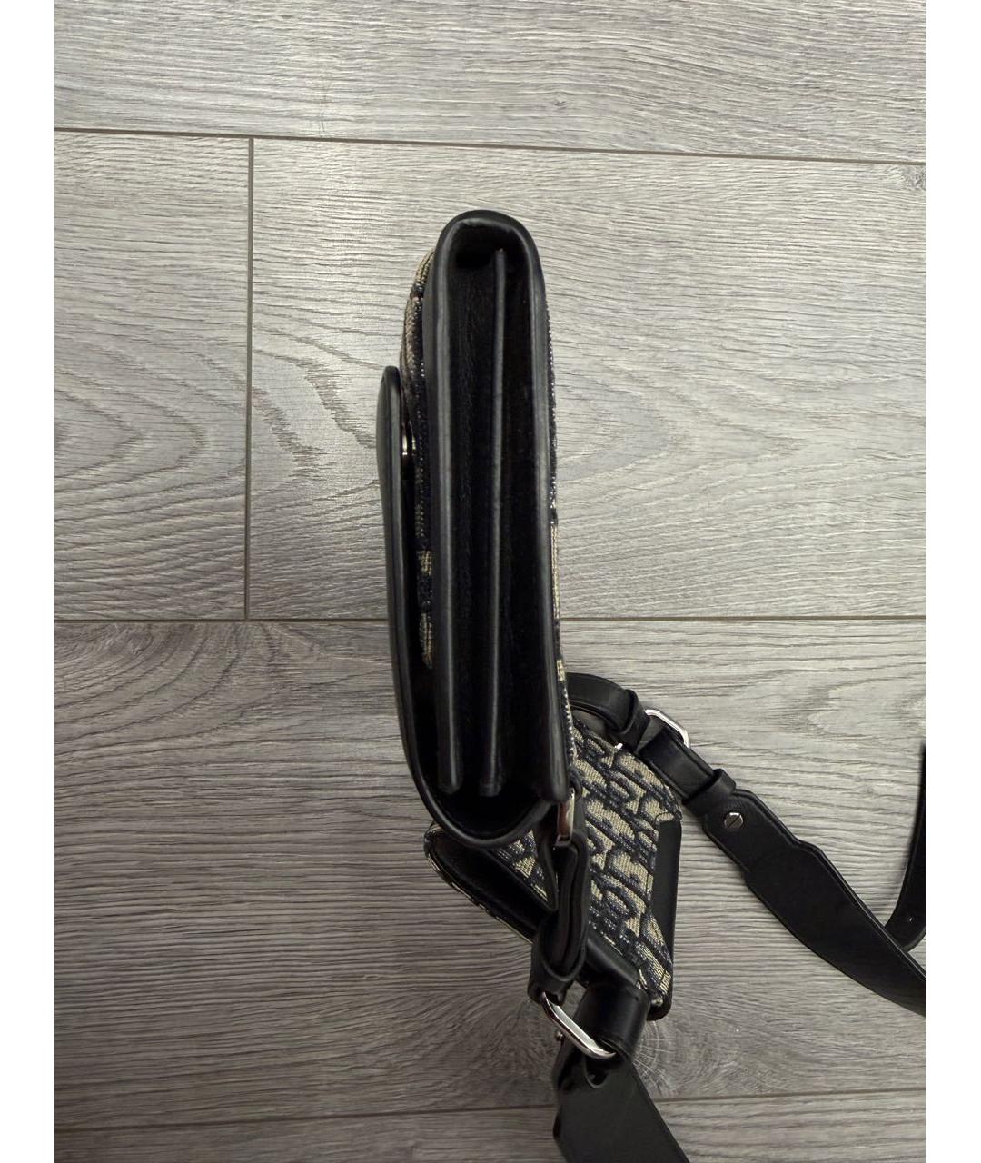 CHRISTIAN DIOR Черная кожаная сумка на плечо, фото 3