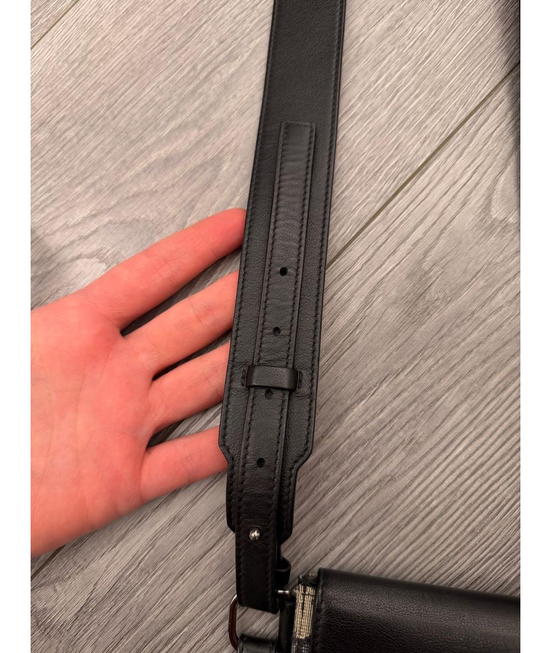 CHRISTIAN DIOR Черная кожаная сумка на плечо, фото 4