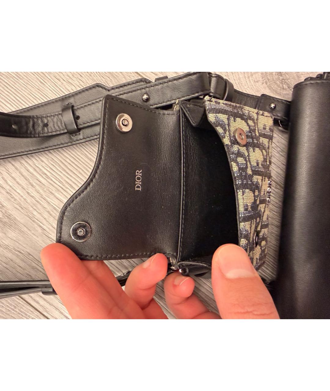 CHRISTIAN DIOR Черная кожаная сумка на плечо, фото 5