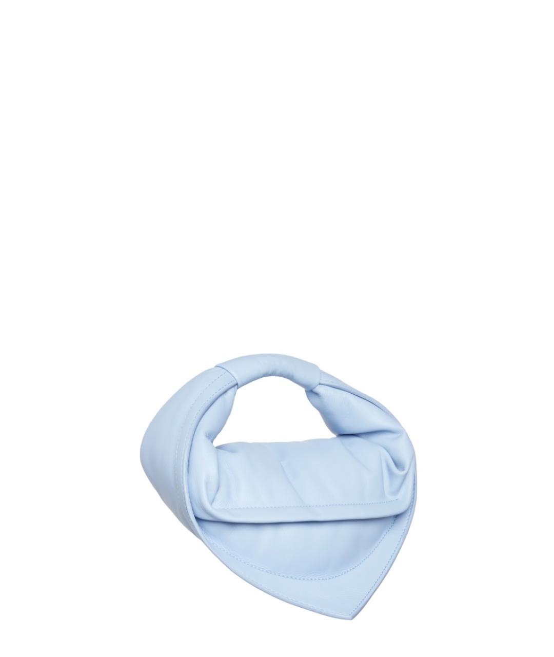 FEDERICO CINA Синяя кожаная сумка с короткими ручками, фото 4