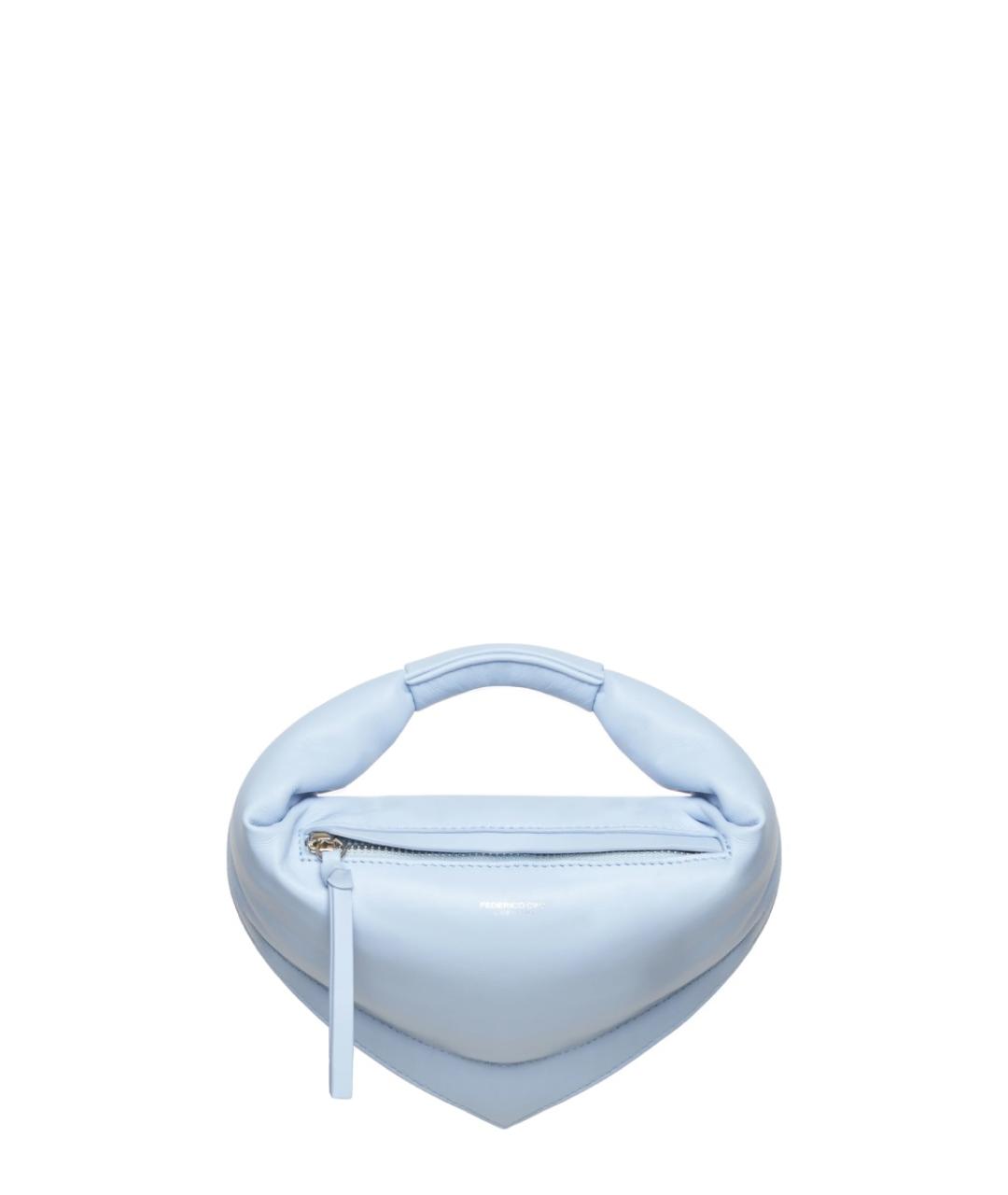 FEDERICO CINA Синяя кожаная сумка с короткими ручками, фото 1