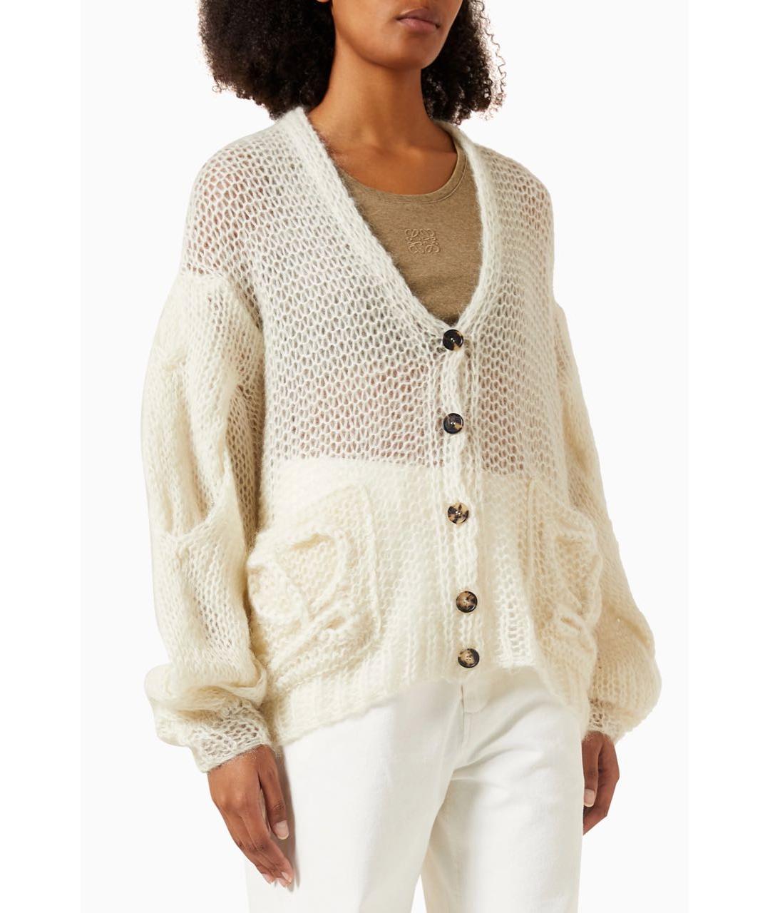 LOEWE Белый шерстяной кардиган, фото 9