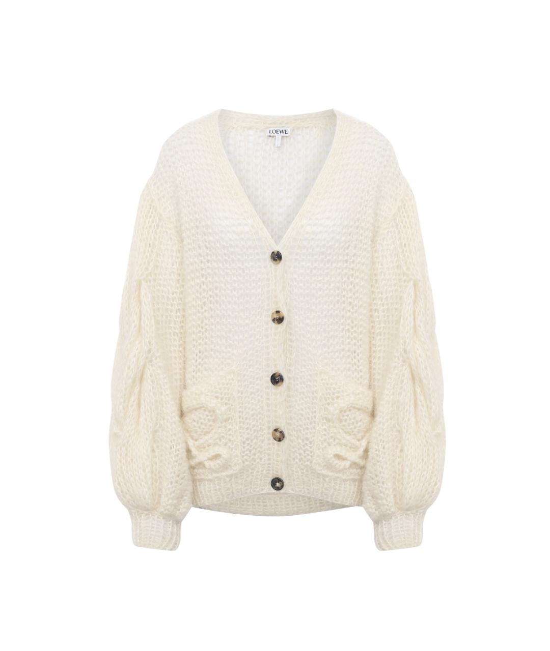 LOEWE Белый шерстяной кардиган, фото 1