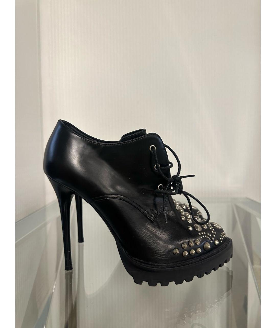 ALEXANDER MCQUEEN Черные кожаные ботильоны, фото 6