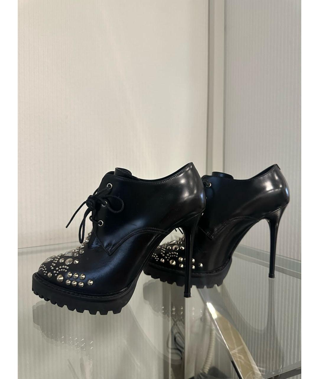 ALEXANDER MCQUEEN Черные кожаные ботильоны, фото 5