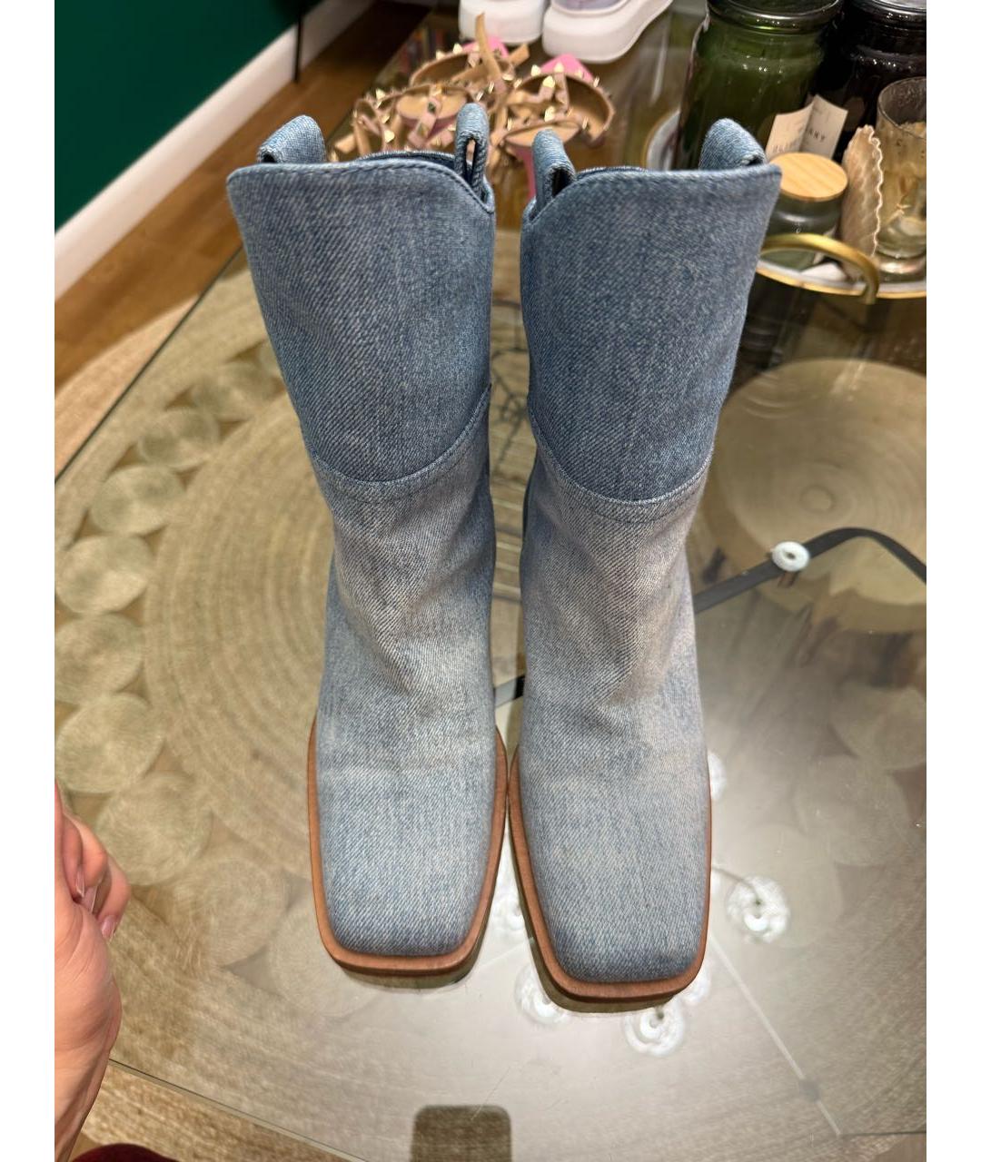 CHANEL Синие текстильные полусапоги, фото 2