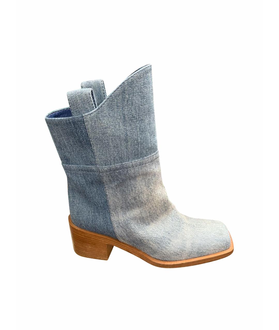 CHANEL Синие текстильные полусапоги, фото 1