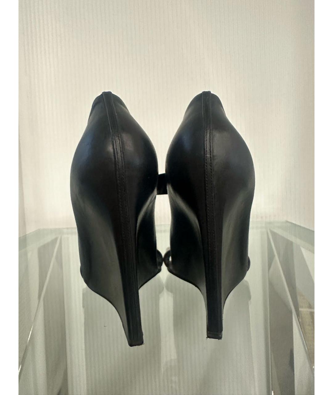 BALENCIAGA Черные кожаные туфли, фото 4