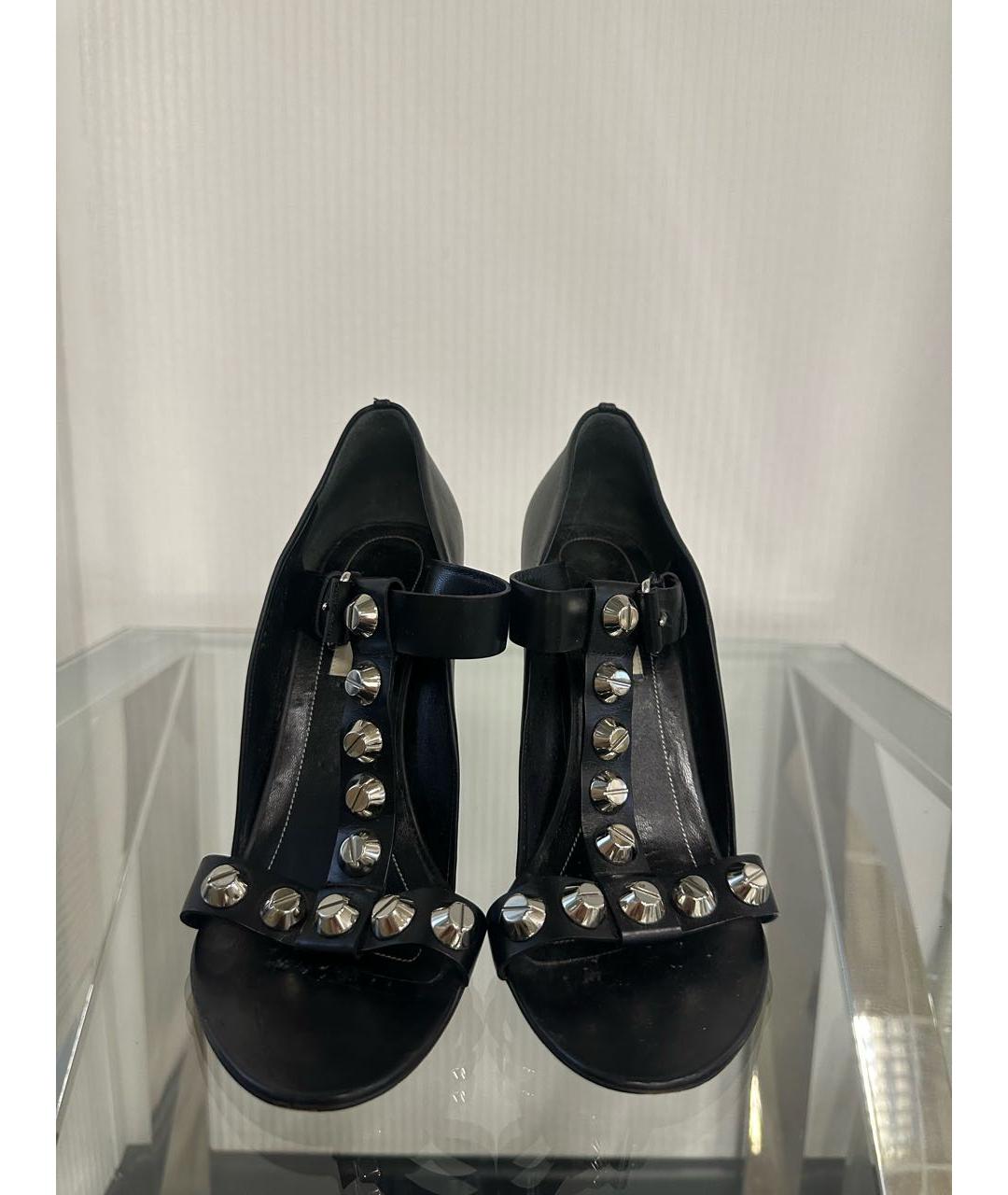 BALENCIAGA Черные кожаные туфли, фото 2