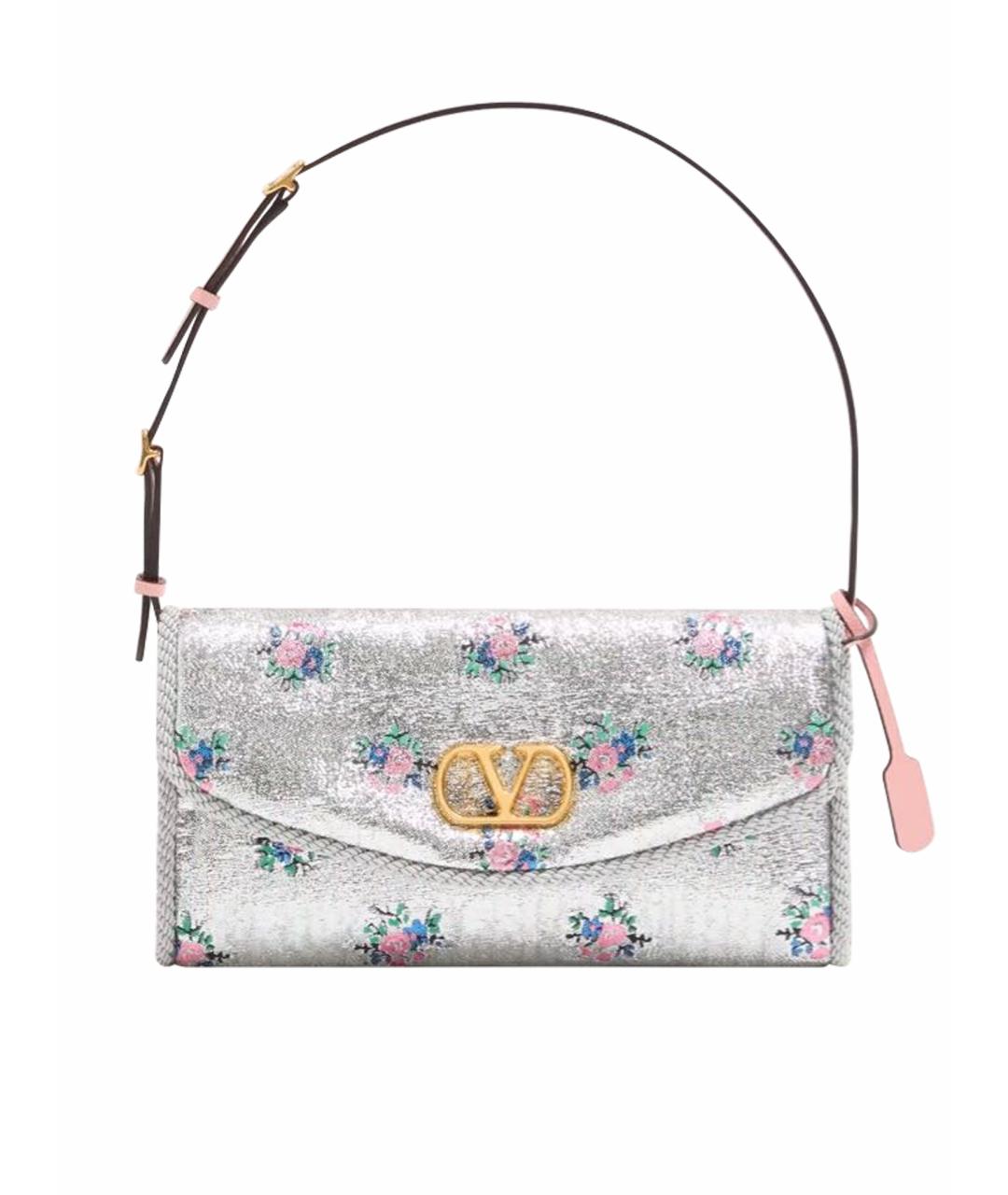 VALENTINO Серебряная сумка с короткими ручками, фото 1