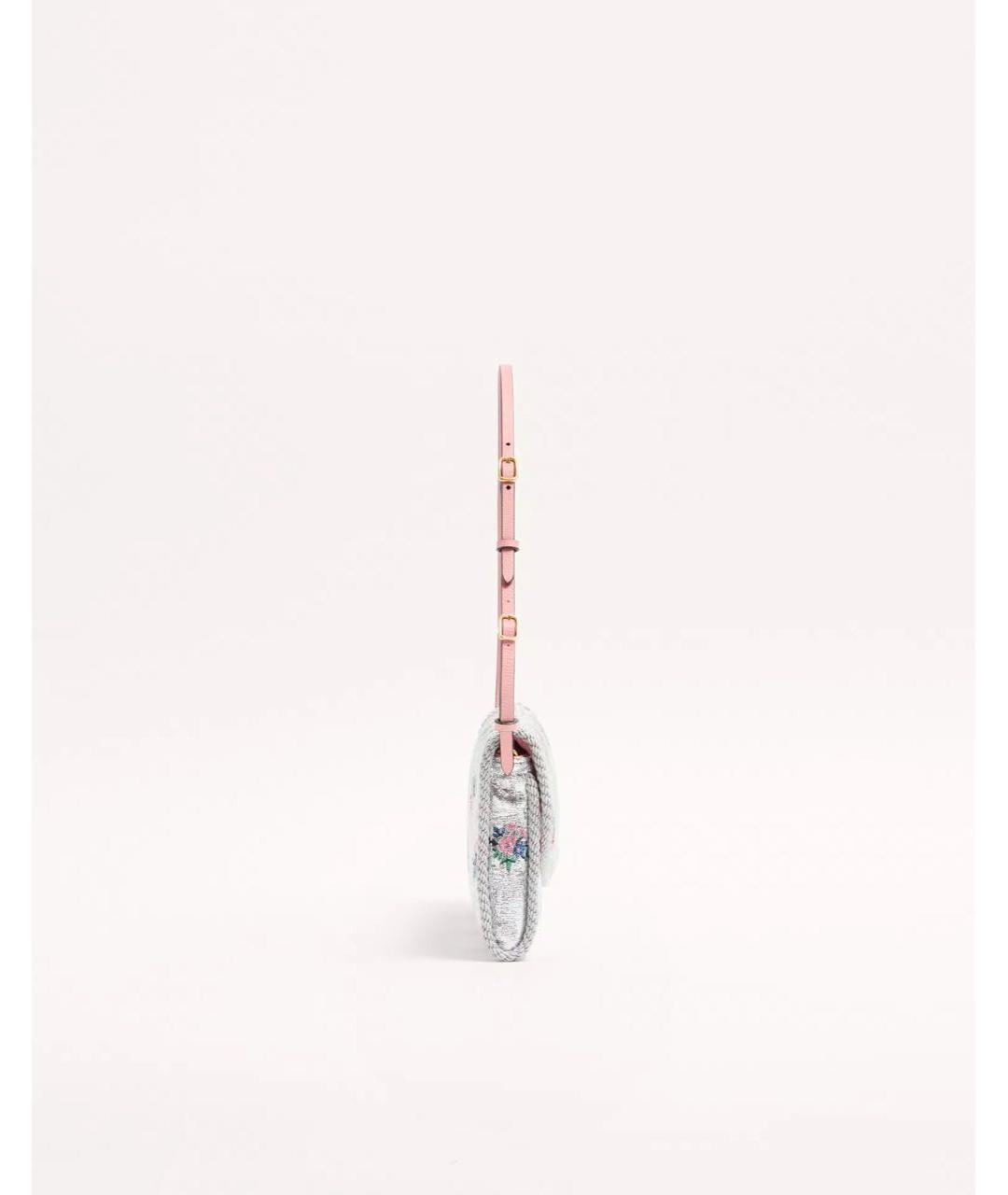 VALENTINO Серебряная сумка с короткими ручками, фото 4