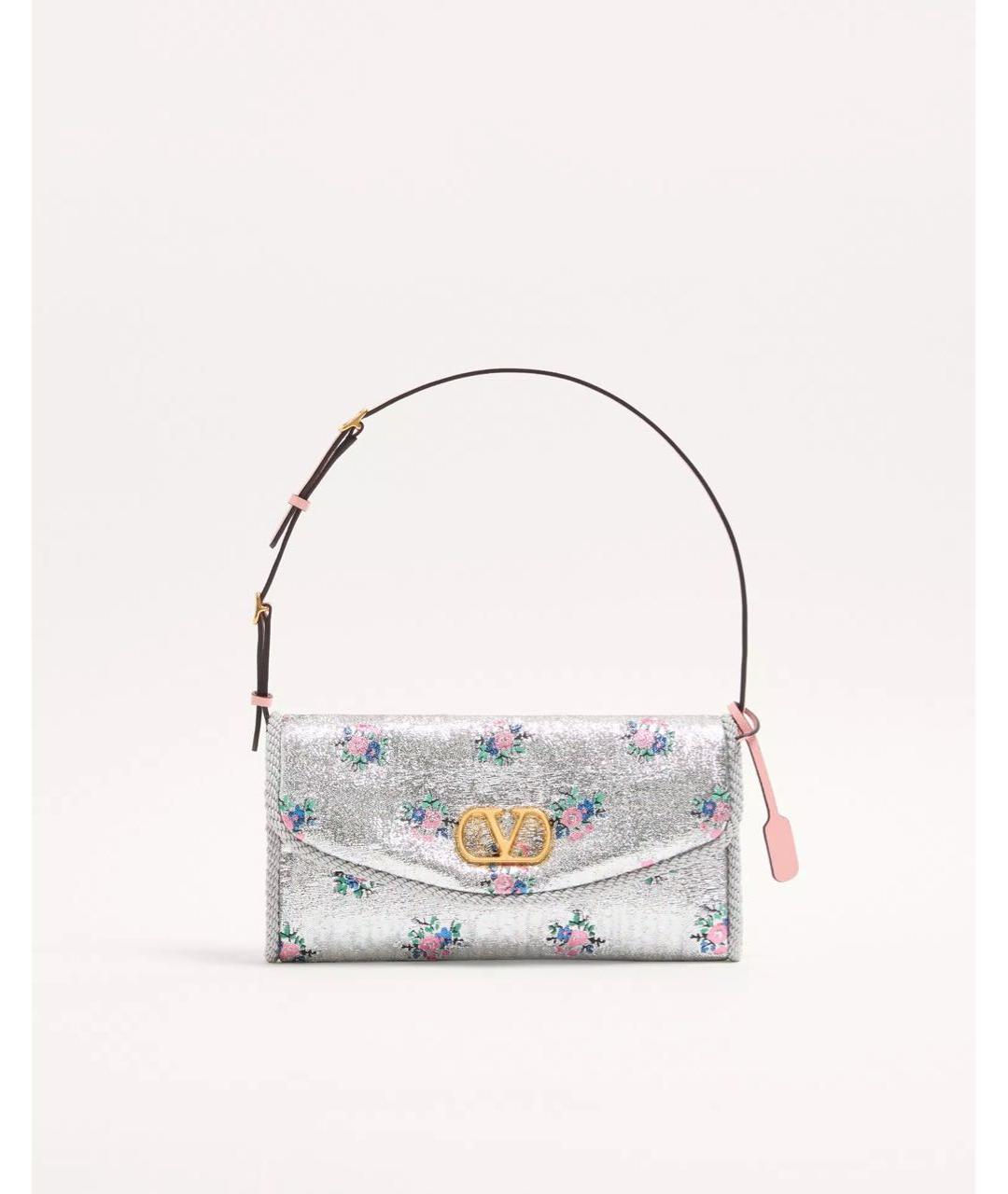 VALENTINO Серебряная сумка с короткими ручками, фото 5
