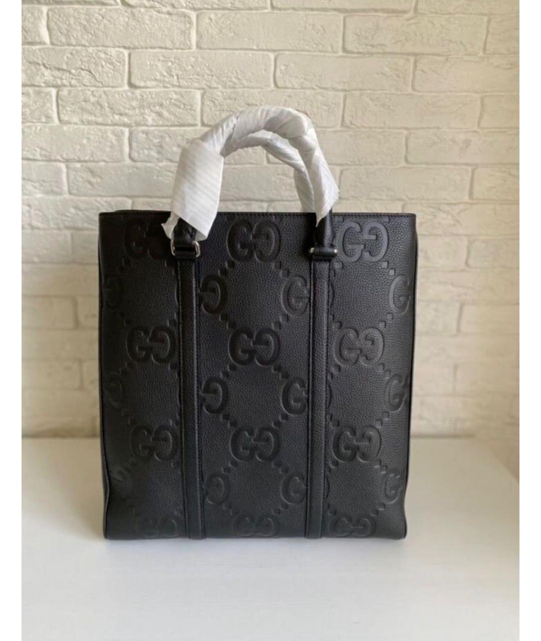 GUCCI Черный кожаный портфель, фото 2