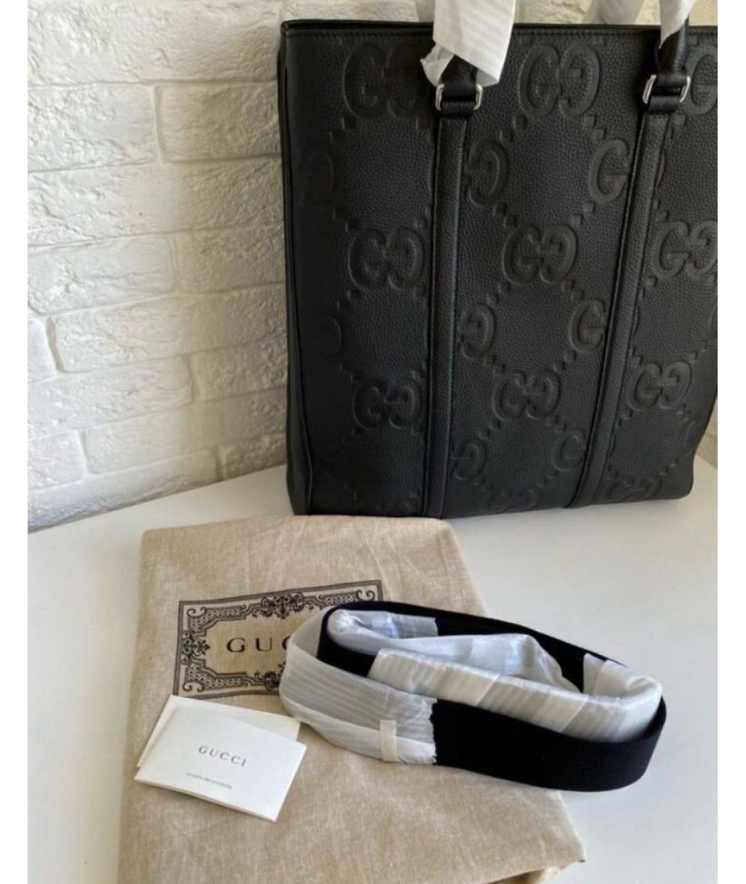 GUCCI Черный кожаный портфель, фото 8