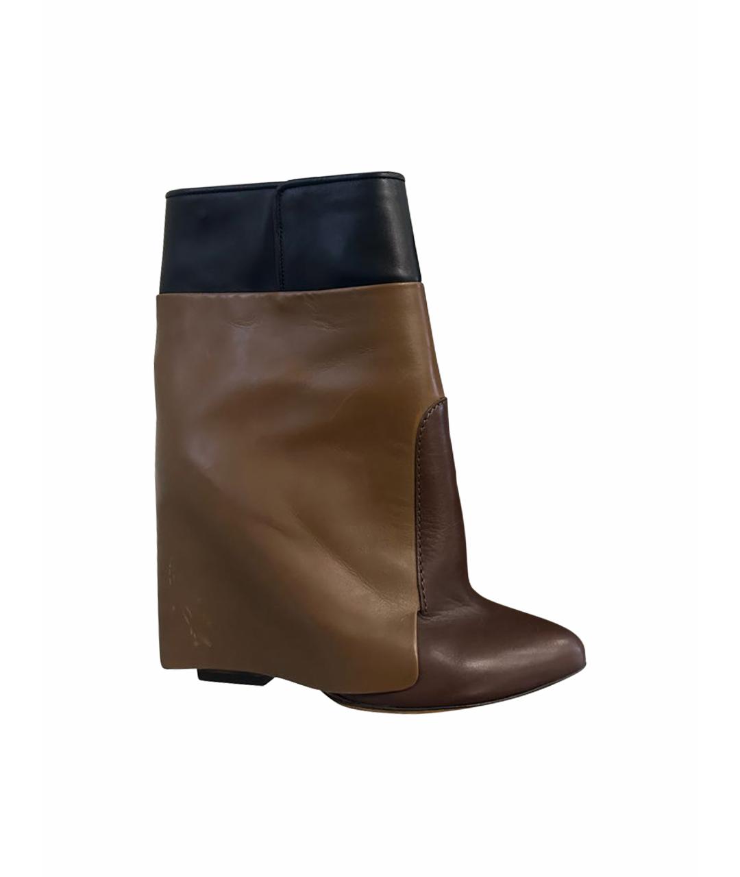 GIVENCHY Коричневые кожаные ботильоны, фото 5