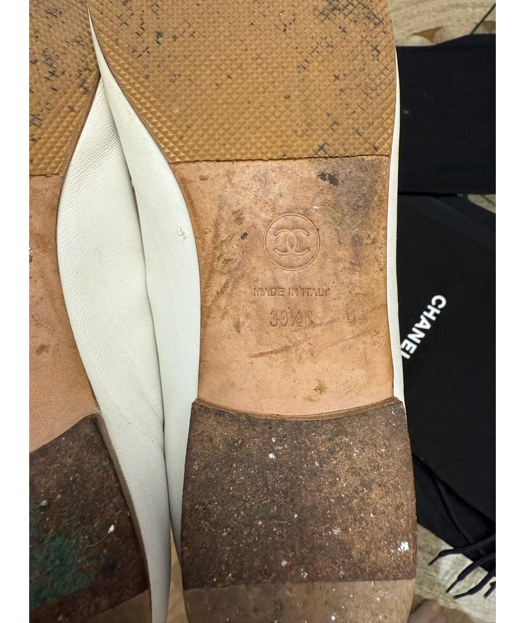 CHANEL Белые кожаные балетки, фото 8