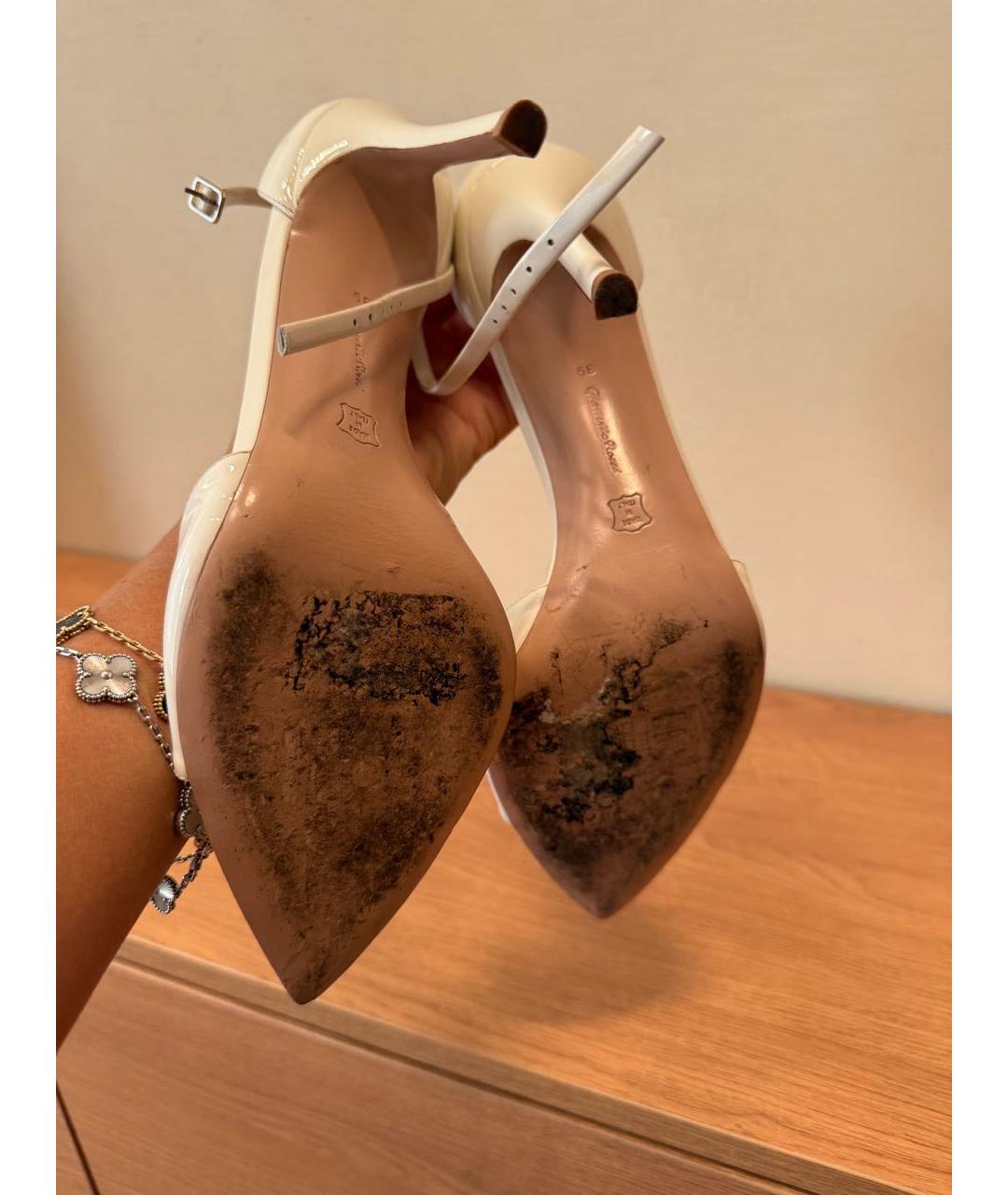 GIANVITO ROSSI Белые туфли из лакированной кожи, фото 4