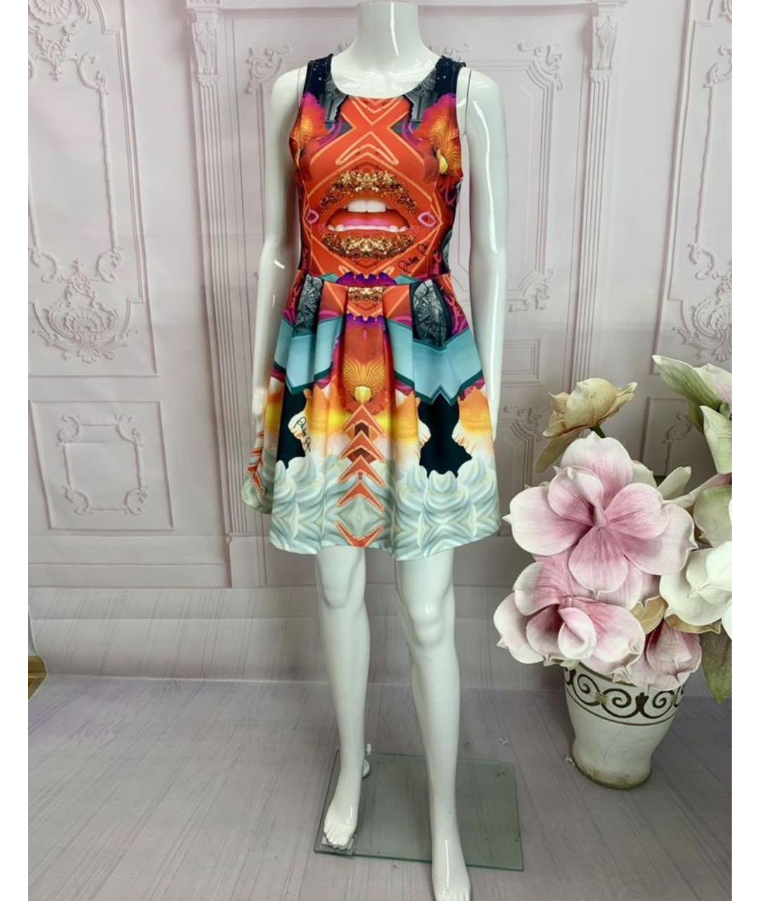 PHILIPP PLEIN Мульти полиэстеровое коктейльное платье, фото 7