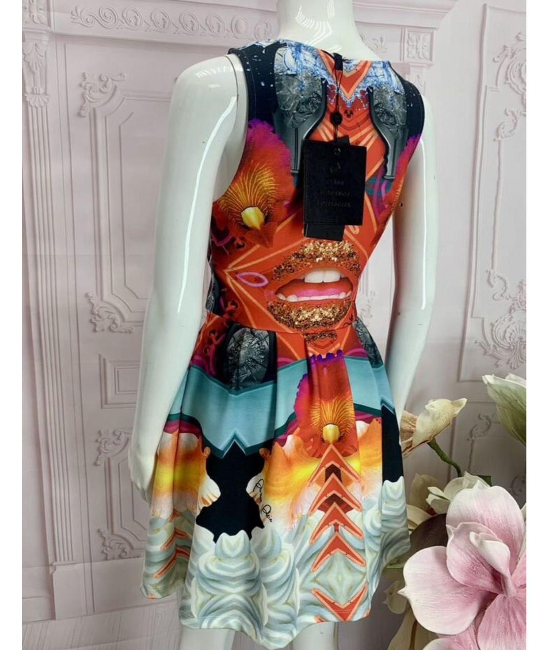 PHILIPP PLEIN Мульти полиэстеровое коктейльное платье, фото 8