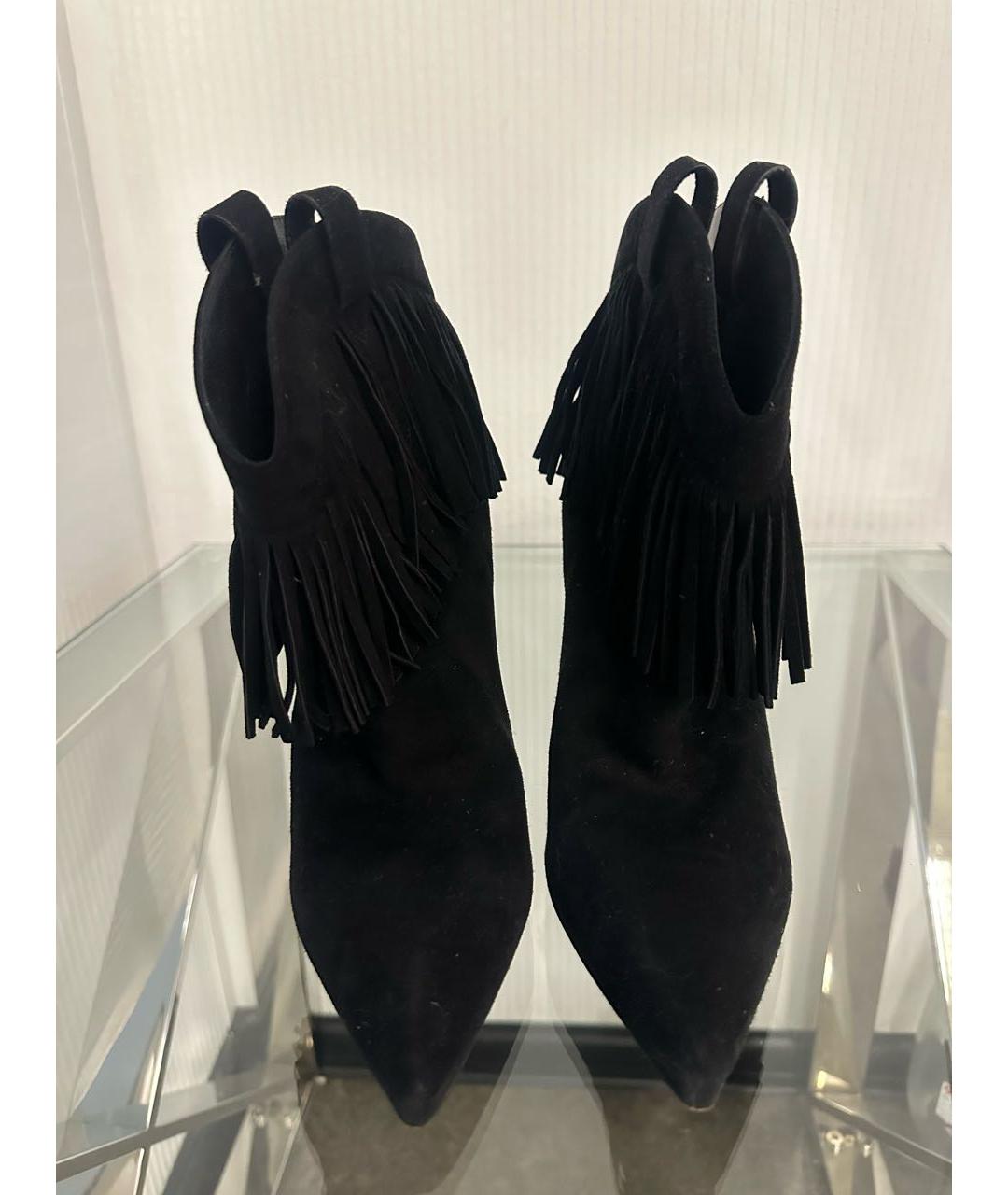 SAINT LAURENT Черные замшевые ботильоны, фото 3